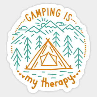 Camping Is My Therapy Sticker